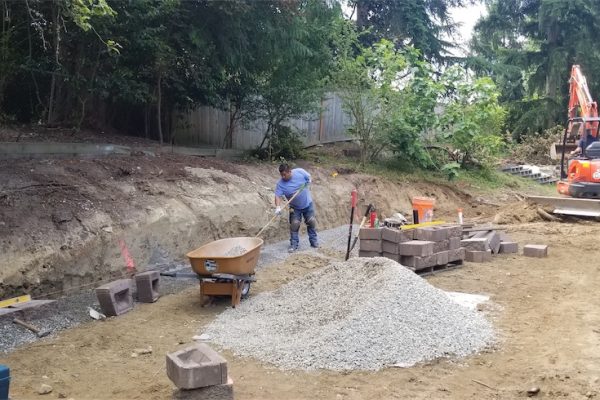 Mercer island retaining wall and fencing