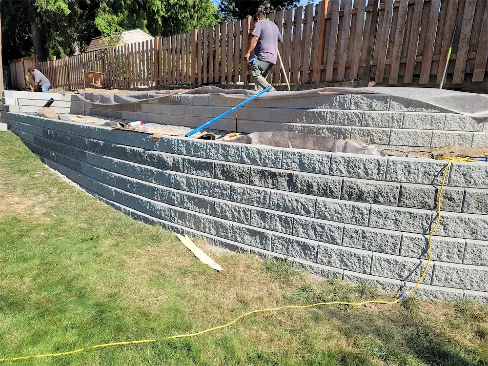 Finished Retaining Wall In Seattle