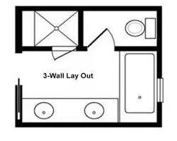 Three wall master bathroom floor plan